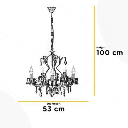 ONLI - Chandelier on a chain TERESA 5xE14/6W/230V bronze