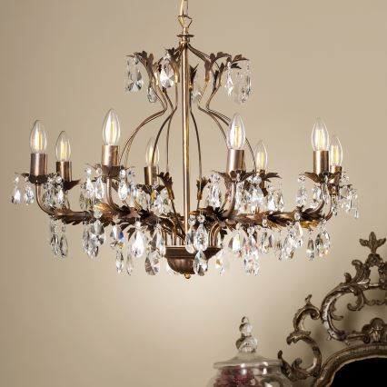 ONLI - Chandelier on a chain TERESA 8xE14/6W/230V bronze