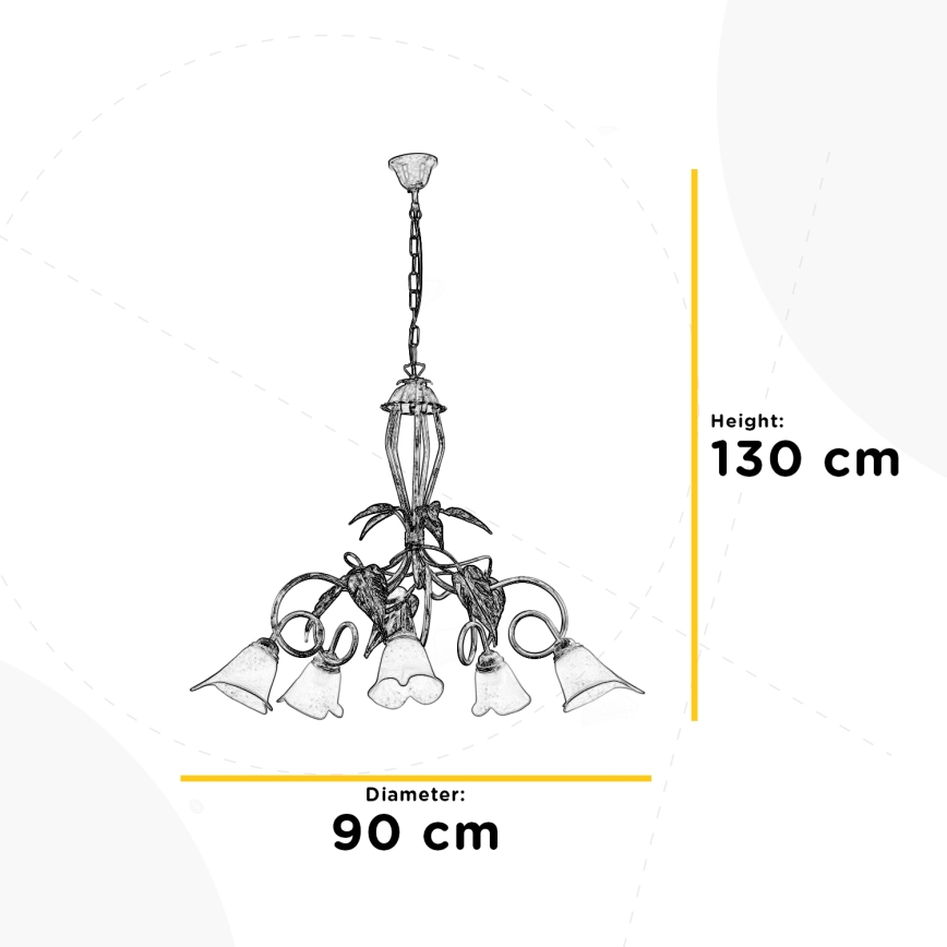 ONLI - Chandelier on a chain VANDA 5xE14/6W/230V