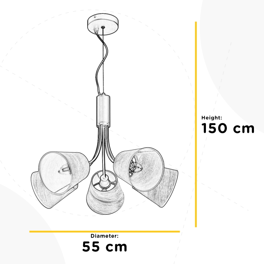 ONLI - Chandelier on a string ASIA 5xE14/6W/230V