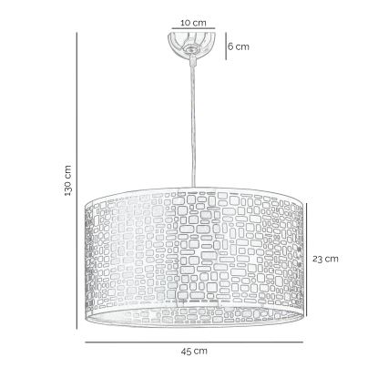 ONLI - Chandelier on a string BRUCE 1xE27/15W/230V d. 45 cm matte chrome