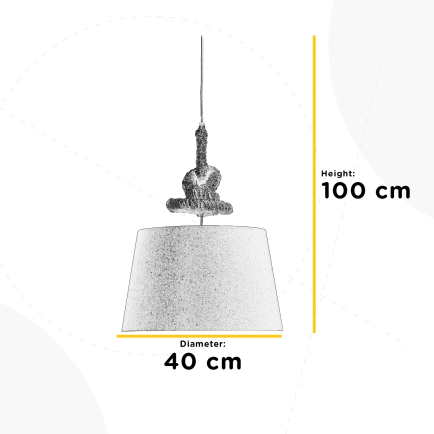 ONLI - Chandelier on a string CORDA 1xE27/22W/230V beige