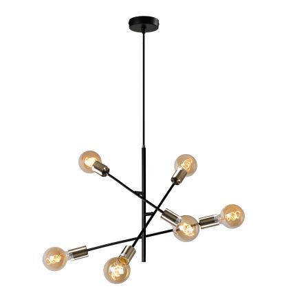 ONLI - Chandelier on a string CROSS 6xE27/22W/230V black/brass