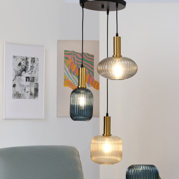 ONLI - Chandelier on a string DOROTY 1xE27/22W/230V blue/gold