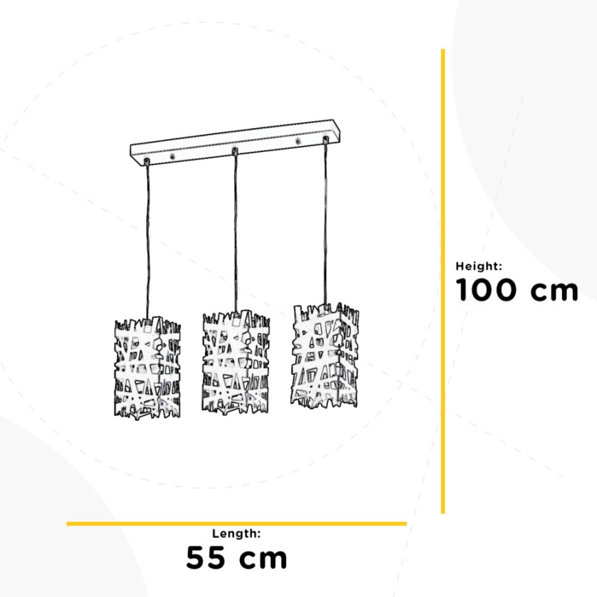 ONLI - Chandelier on a string FORESTA 3xE27/15W/230V black
