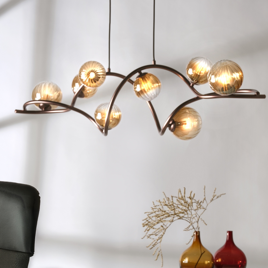 ONLI - Chandelier on a string FRIDA 8xG9/10W/230V copper
