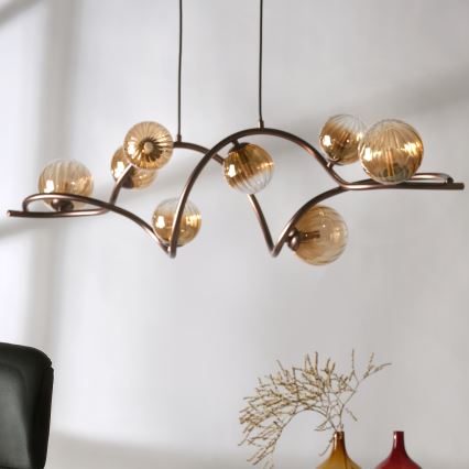 ONLI - Chandelier on a string FRIDA 8xG9/10W/230V copper