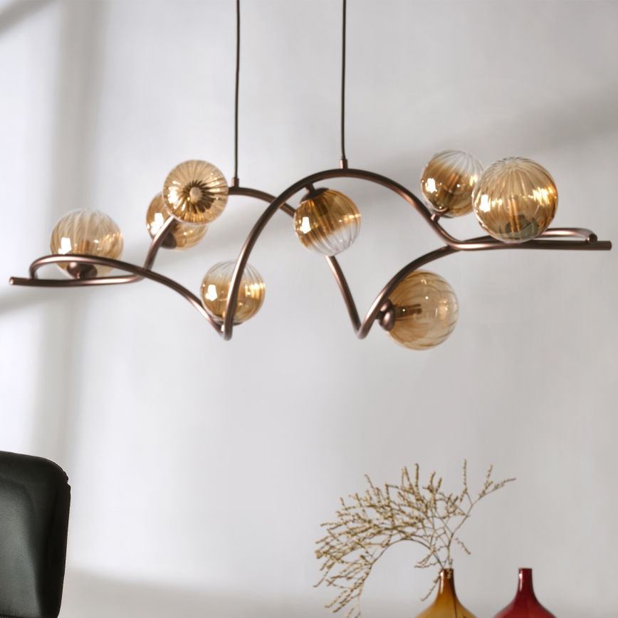 ONLI - Chandelier on a string FRIDA 8xG9/10W/230V copper