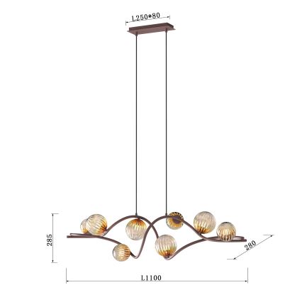 ONLI - Chandelier on a string FRIDA 8xG9/10W/230V copper