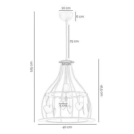 ONLI - Chandelier on a string LEONILDE 1xE27/15W/230V beige