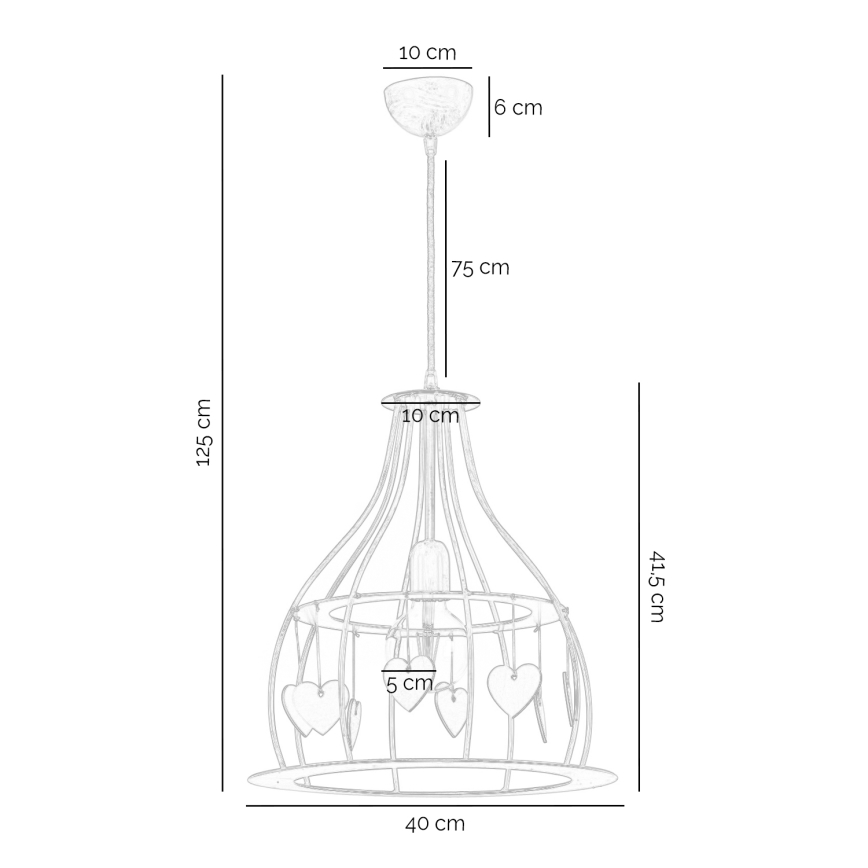 ONLI - Chandelier on a string LEONILDE 1xE27/15W/230V beige
