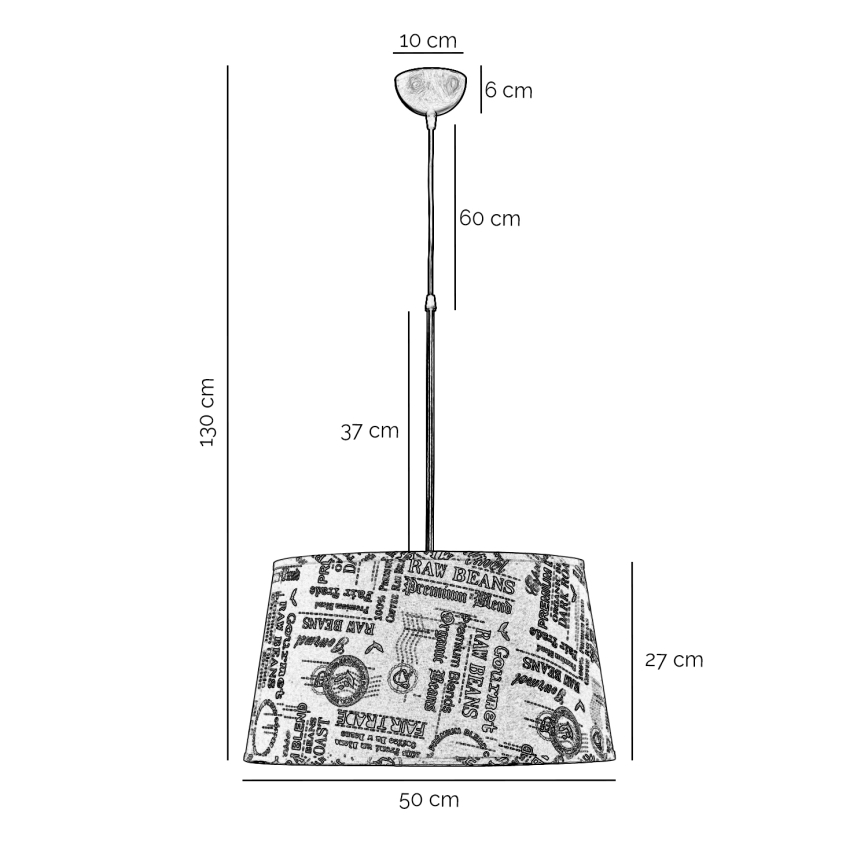 ONLI - Chandelier on a string MAIDA 1xE27/15W/230V d. 50 cm brown