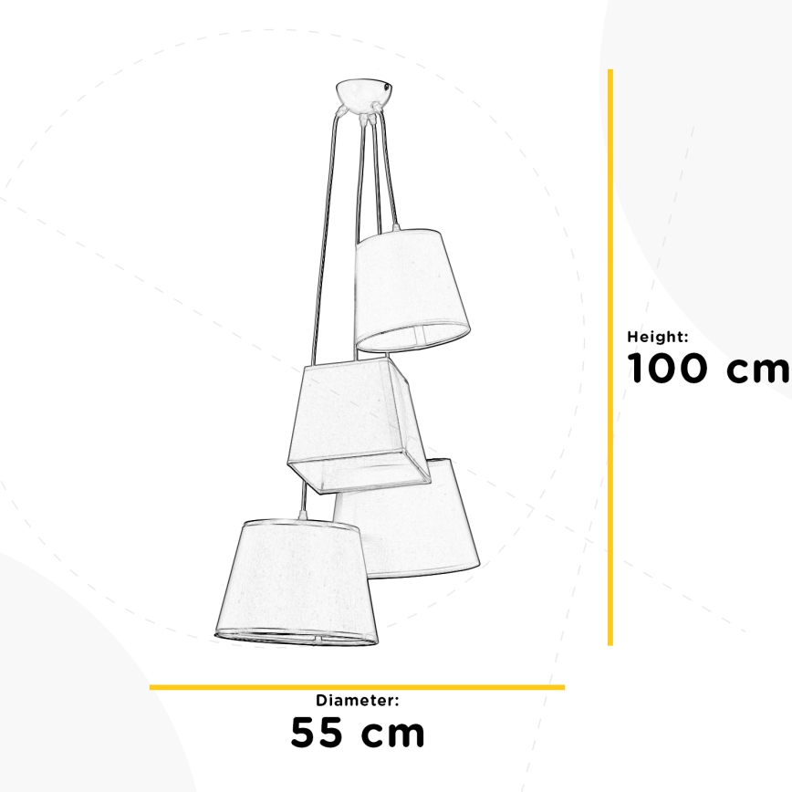 ONLI - Chandelier on a string NINETTA 4xE14/6W/230V