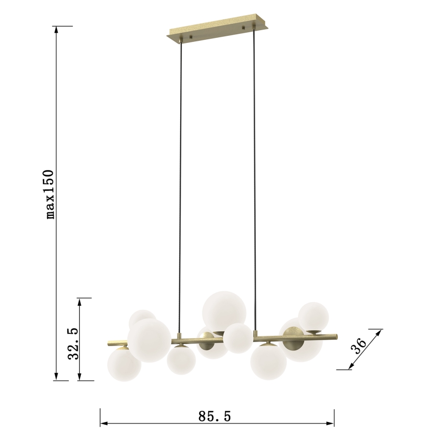 ONLI - Chandelier on a string PALOMA 10xG9/10W/230V gold
