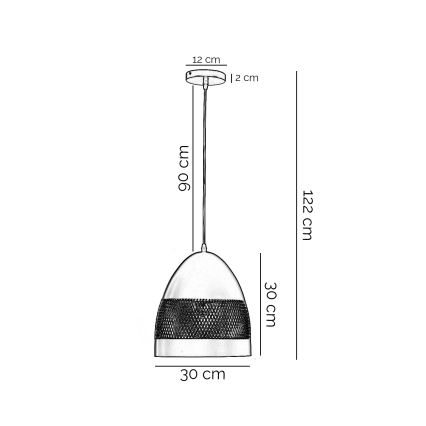 ONLI - Chandelier on a string POLLY 1xE27/22W/230V black
