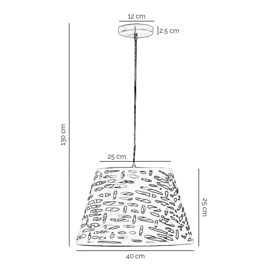 ONLI - Chandelier on a string RICKY 1xE27/15W/230V d. 40 cm white