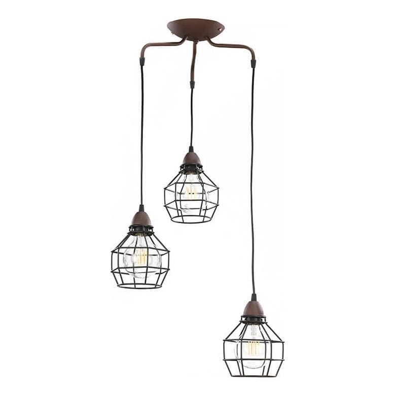 ONLI - Chandelier on a string SPIDER 3xE27/15W/230V black/brown