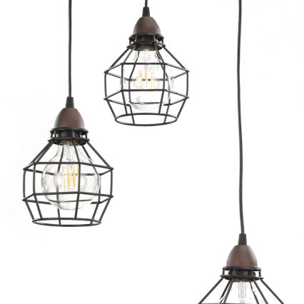 ONLI - Chandelier on a string SPIDER 3xE27/15W/230V black/brown