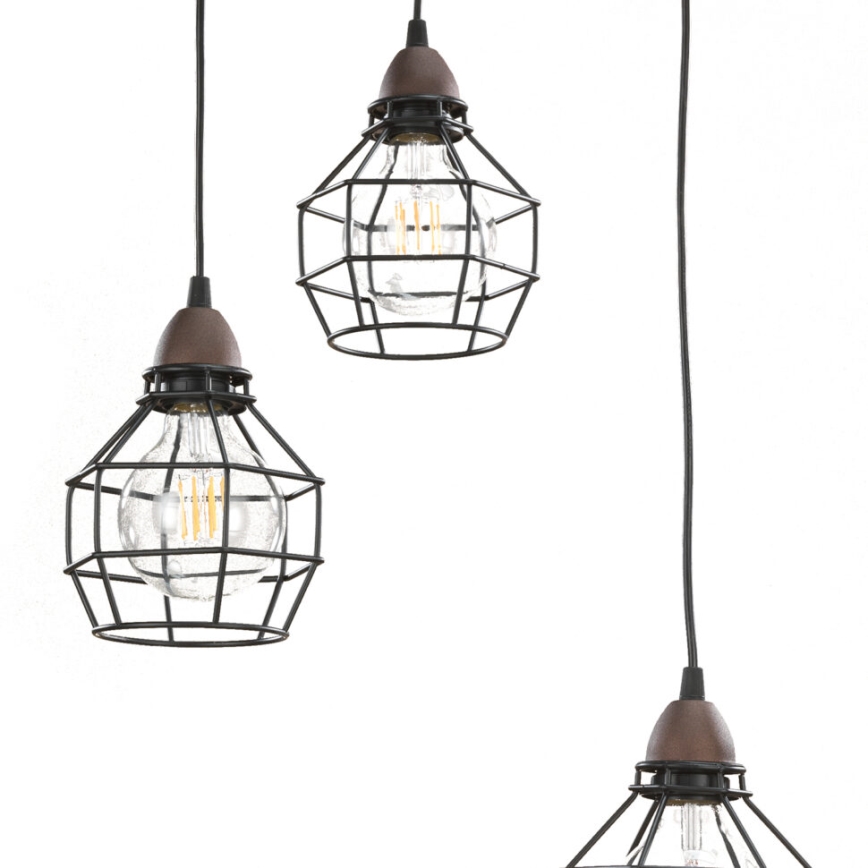 ONLI - Chandelier on a string SPIDER 3xE27/15W/230V black/brown