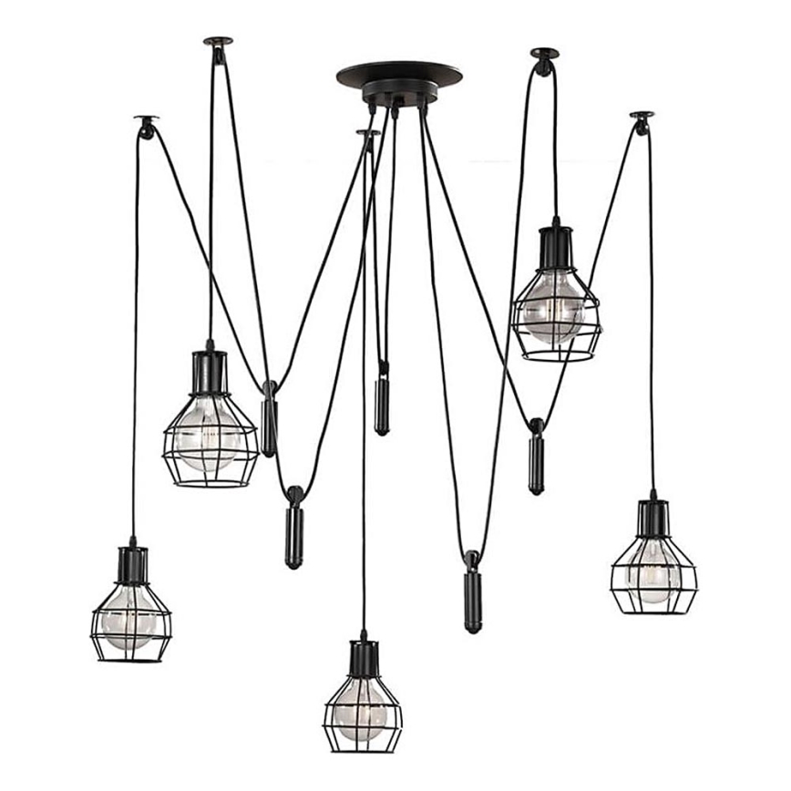 ONLI - Chandelier on a string SPIDER 5xE27/15W/230V spider black