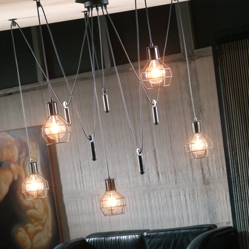 ONLI - Chandelier on a string SPIDER 5xE27/15W/230V spider black