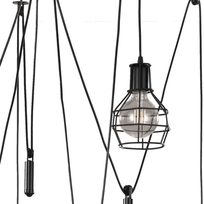 ONLI - Chandelier on a string SPIDER 5xE27/15W/230V spider black