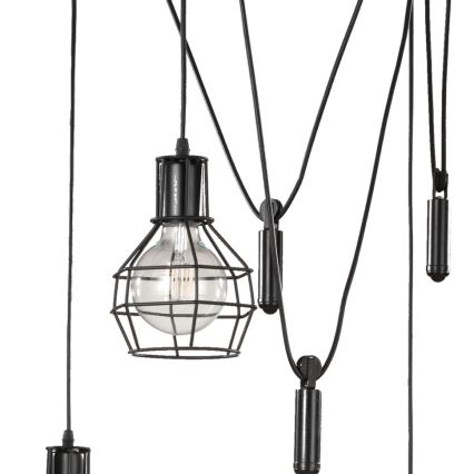 ONLI - Chandelier on a string SPIDER 5xE27/15W/230V spider black