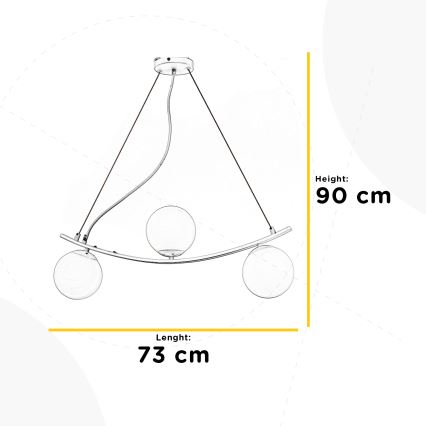 ONLI - Chandelier on a string TRIO 3xE14/6W/230V black