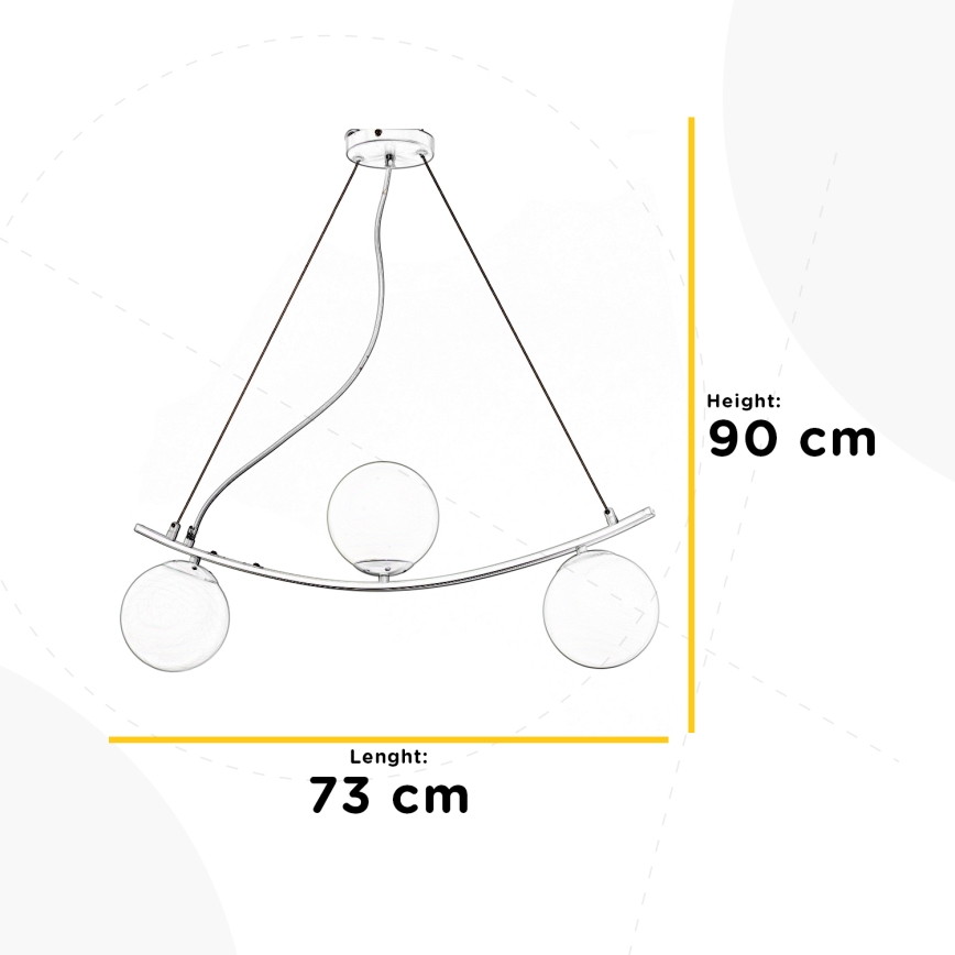 ONLI - Chandelier on a string TRIO 3xE14/6W/230V black