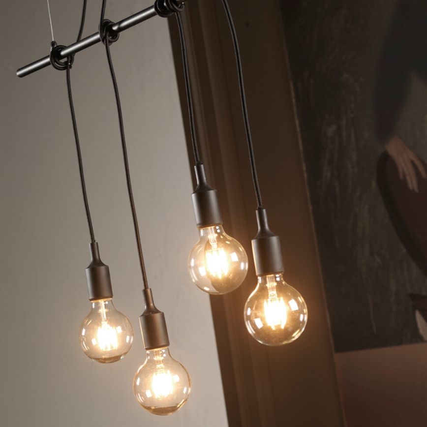 ONLI - Chandelier on a string WIRE 4xE27/15W/230V black