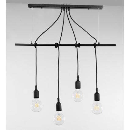ONLI - Chandelier on a string WIRE 4xE27/15W/230V black