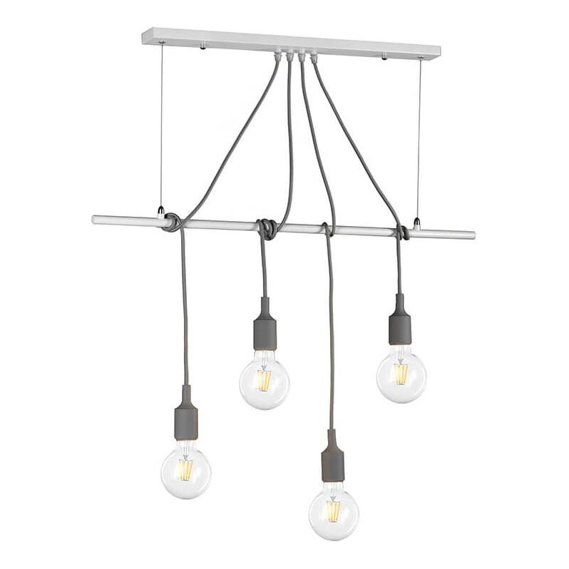 ONLI - Chandelier on a string WIRE 4xE27/15W/230V grey/white