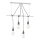 ONLI - Chandelier on a string WIRE 4xE27/15W/230V grey/white