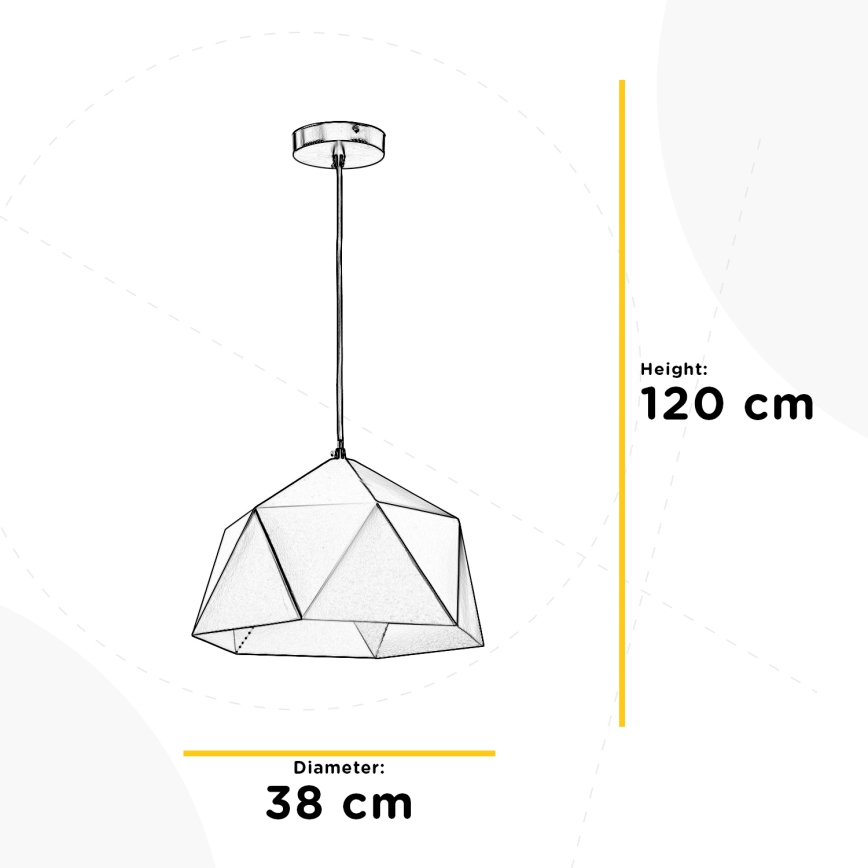 ONLI - Chandelier on a string YONG 1xE27/22W/230V black d. 38 cm