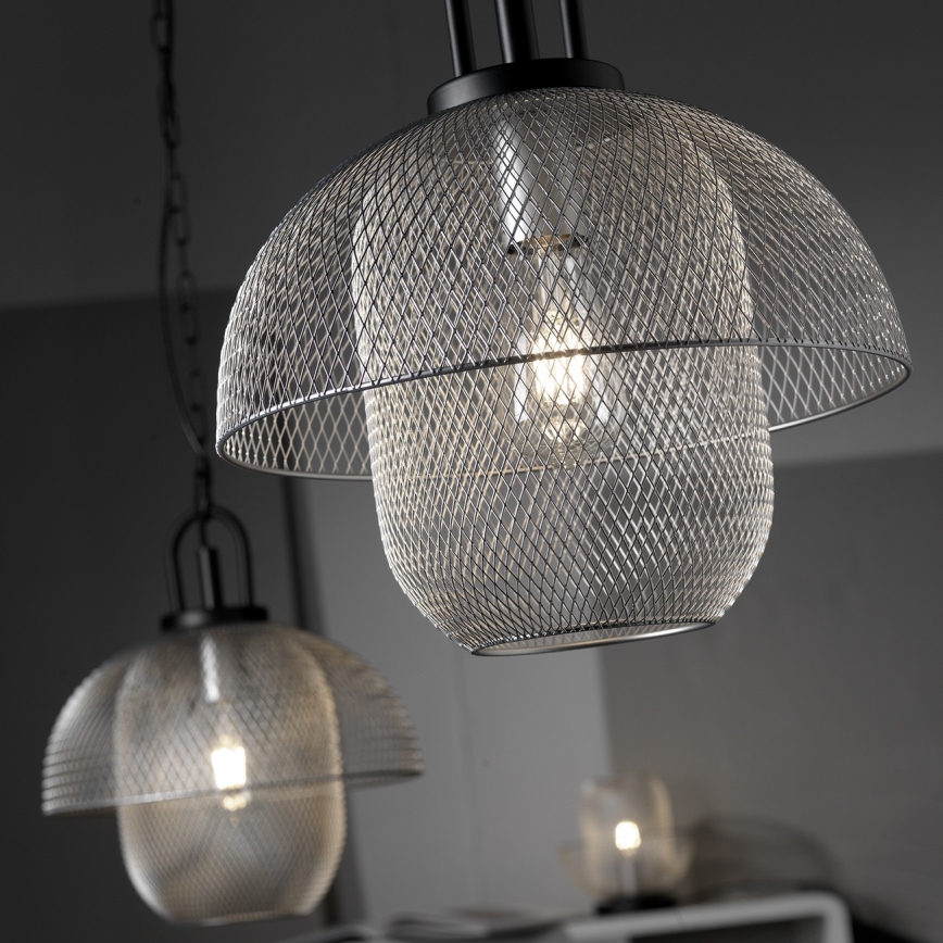 ONLI - Chandelier on a string ZAIR 1xE27/22W/230V black/silver