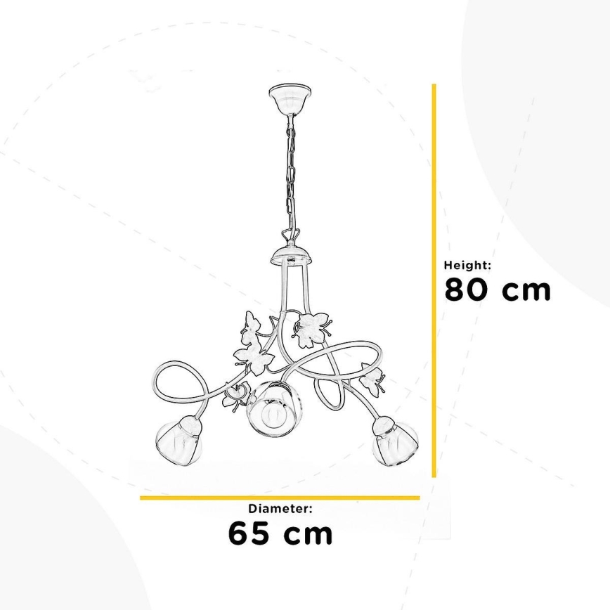 ONLI - Children's chandelier BUTTERFLY 3xE14/6W/230V