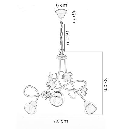 ONLI - Children's chandelier BUTTERFLY 3xE14/6W/230V
