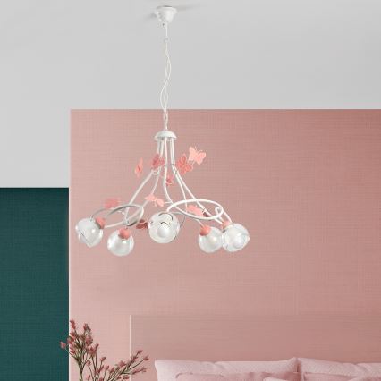 ONLI - Children's chandelier BUTTERFLY 5xE14/6W/230V