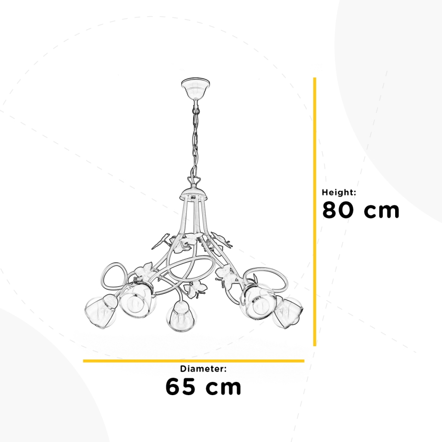 ONLI - Children's chandelier BUTTERFLY 5xE14/6W/230V