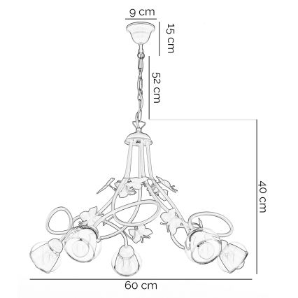 ONLI - Children's chandelier BUTTERFLY 5xE14/6W/230V
