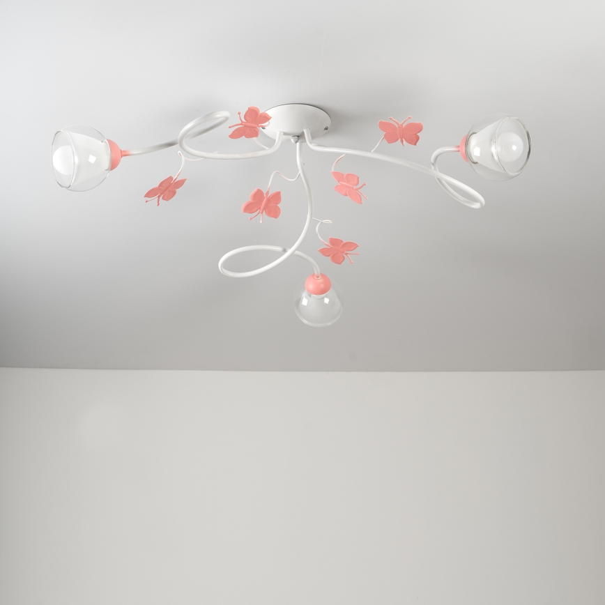 ONLI - Children's surface-mounted chandelier BUTTERFLY 3xE14/6W/230V