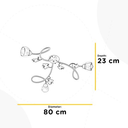 ONLI - Children's surface-mounted chandelier BUTTERFLY 3xE14/6W/230V
