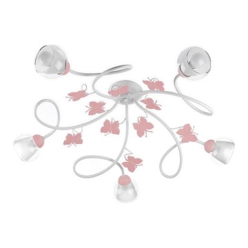ONLI - Children's surface-mounted chandelier BUTTERFLY 5xE14/6W/230V