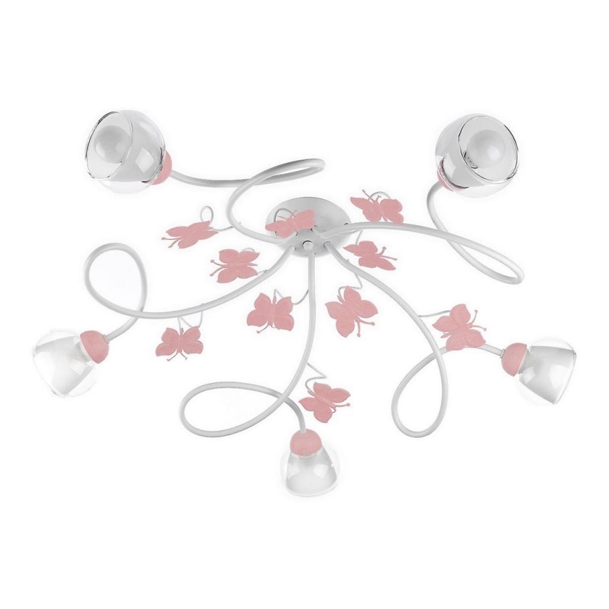 ONLI - Children's surface-mounted chandelier BUTTERFLY 5xE14/6W/230V