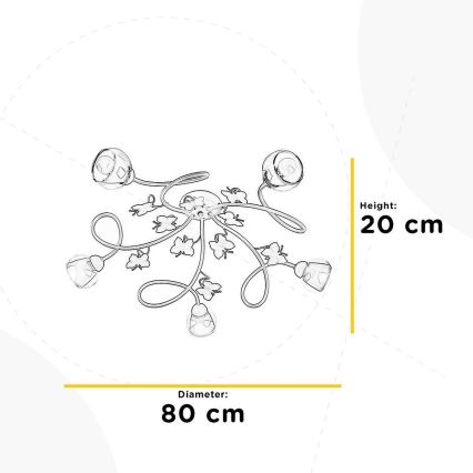 ONLI - Children's surface-mounted chandelier BUTTERFLY 5xE14/6W/230V