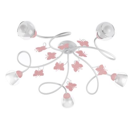 ONLI - Children's surface-mounted chandelier BUTTERFLY 5xE14/6W/230V