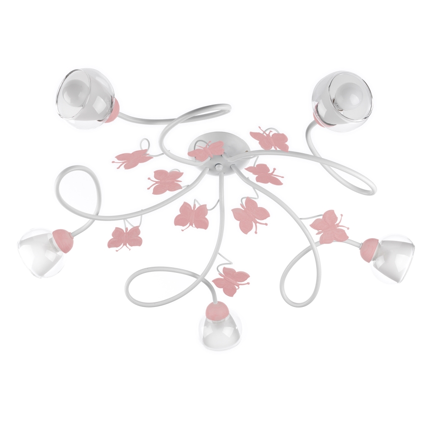 ONLI - Children's surface-mounted chandelier BUTTERFLY 5xE14/6W/230V