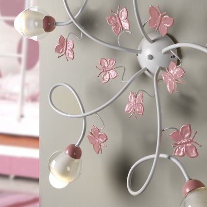 ONLI - Children's surface-mounted chandelier BUTTERFLY 5xE14/6W/230V