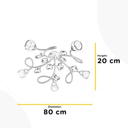 ONLI - Children's surface-mounted chandelier BUTTERFLY 5xE14/6W/230V