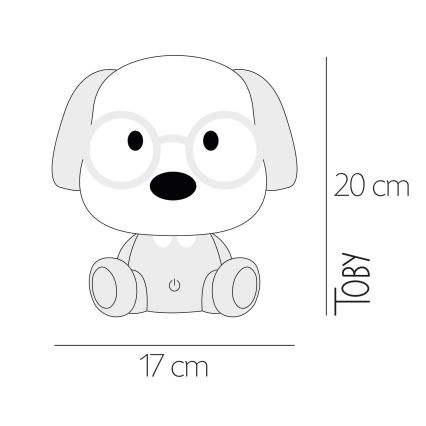 ONLI - LED Dimmable Kids' Night Light PUPPIES LED/3W/230V 20 cm dog/pink